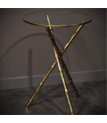 Gold-finish metal side table