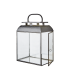 Rectangular metal lantern with rigid handle