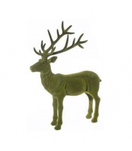 Figurine cerf alpin vert H80 cm - Décoration pour vitrine de noel