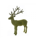 Figurine cerf alpin vert H80 cm - Décoration pour vitrine de noel