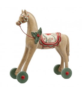 Cheval vintage avec roues - Décoration de noel