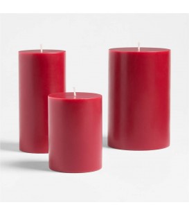 Lot de 3 bougies rouges - Décoration de noel