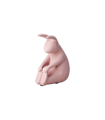 Lapin rose assis - Personnage de Pâques