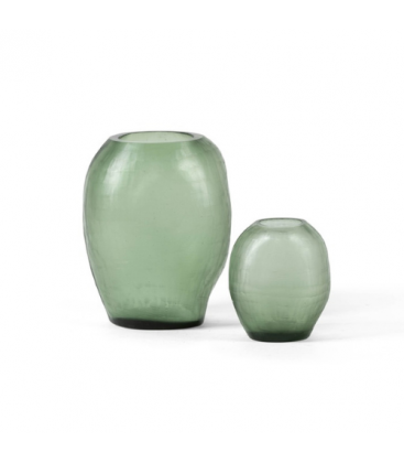 Vase en verre organique soufflé à la bouche – Coloris vert