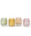 Pastel-colored ribbed tealight holder