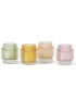 Pastel-colored ribbed tealight holder