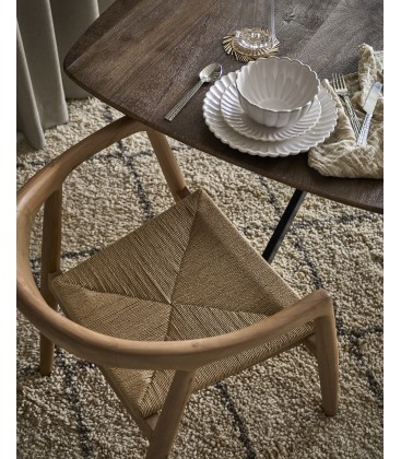 RIVA natural teak and rope armchair