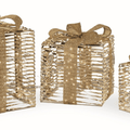 Set de 3 paquets cadeaux dorés lumineux – Métal & LED - Koddel.com