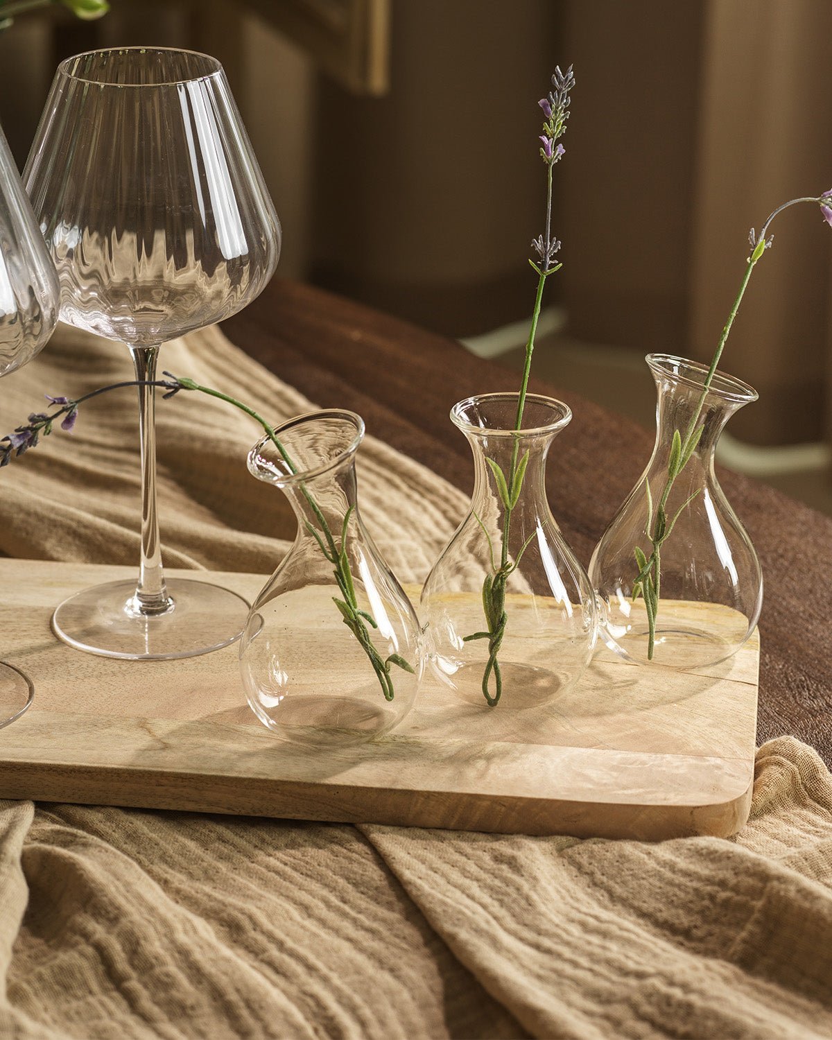 Trio de vases soudés en verre clair - JOLI ( lot de 3) - Koddel.com