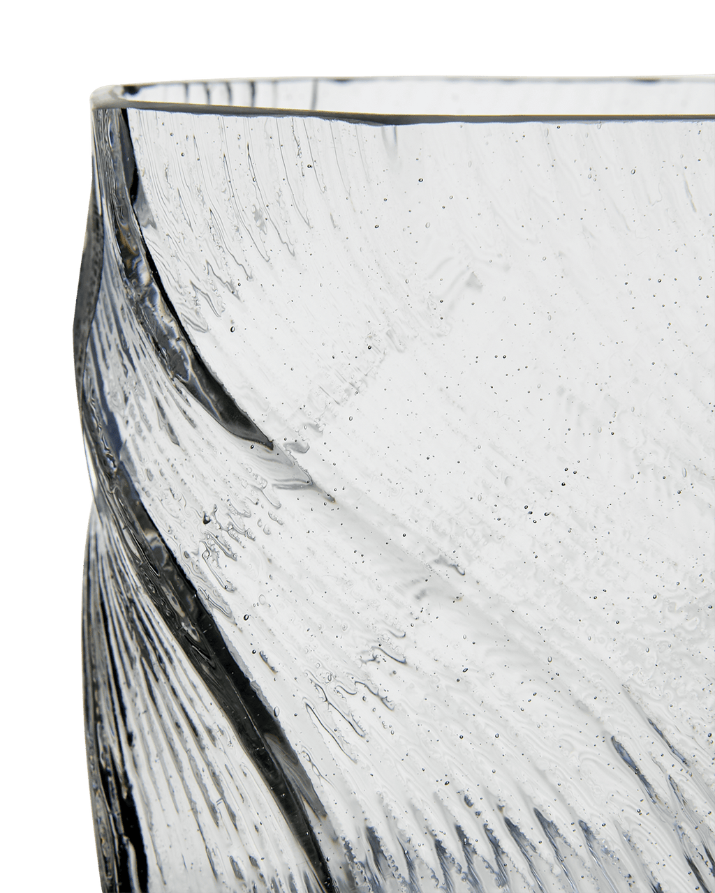 Photophore Twist 14x14 cm en verre transparent - Koddel.com