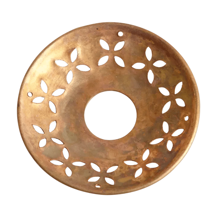 Bobèche en lation perforé de fleurs FREJA - Lot de 2 pièces - Koddel.com