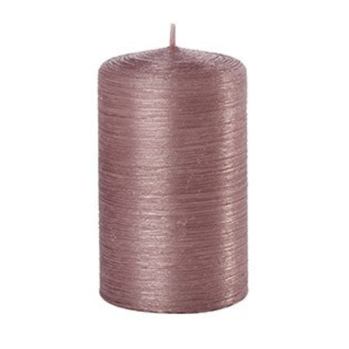 Decorative Old Rose Glitter Candle - Set of 2