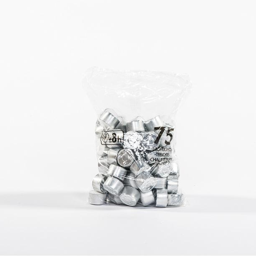 Bougies chauffe-plat 8h – Lot de 75 – Fabrication belge – Blanc ou noir – Mèche coton