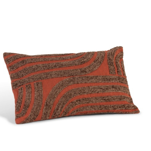 Coussin avec garnissage - Coton - Orange/Brown - 35x55 cm