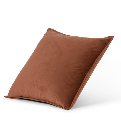 Coussin en velours couleur brique - 45x45 cm