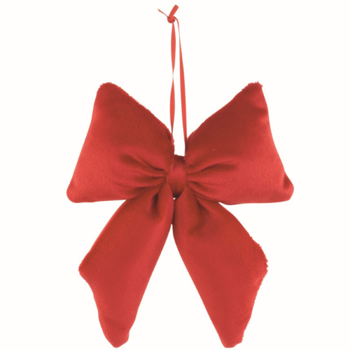 Lot de 10 nœuds décoratifs en velours rouge VELUTO – 12x15 cm