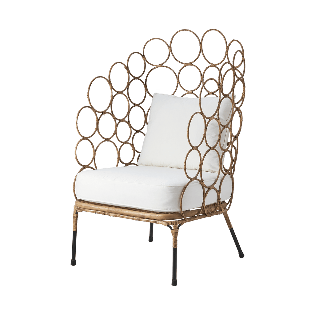 Fauteuil en rotin graphique - Une pièce forte pour hall d’entrée ou maison en bord de mer - Koddel.com