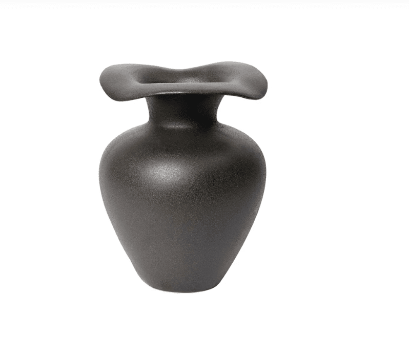 Vase fleur en grès émaillé noir ou blanc Florantina - Koddel.com