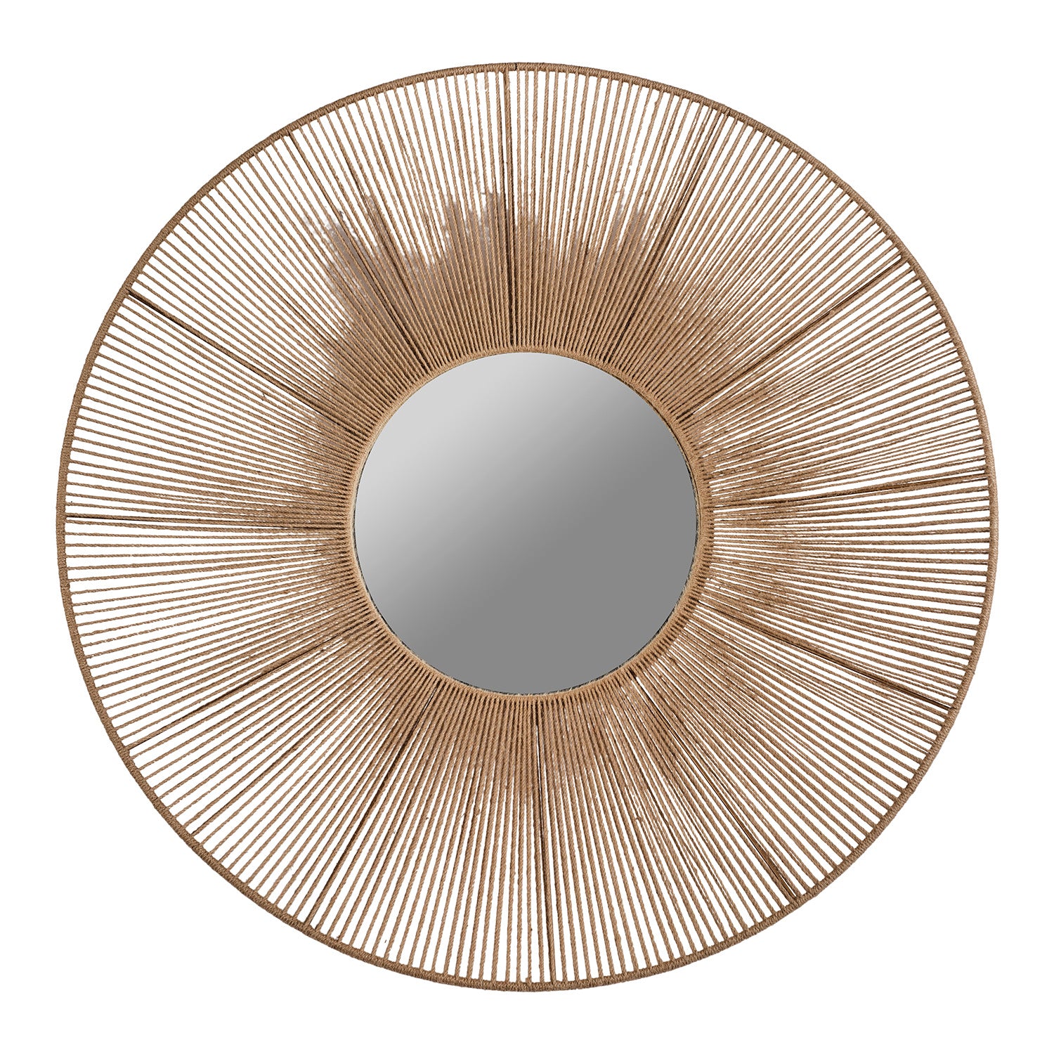 Grand miroir rond artisanal