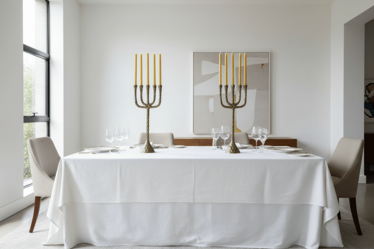 Grand chandelier 5 branches en laiton H64 cm - Koddel.com