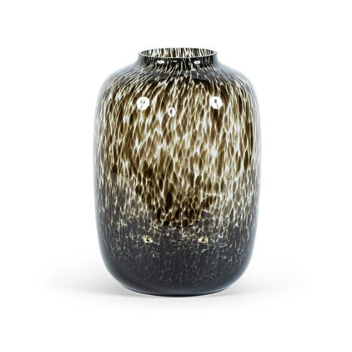 Grand vase en verre fumé avec taches noires Leopold - Dernières pièces
