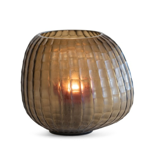 Mouth-blown &amp; organic cut-out blown vase, copper - Cupria