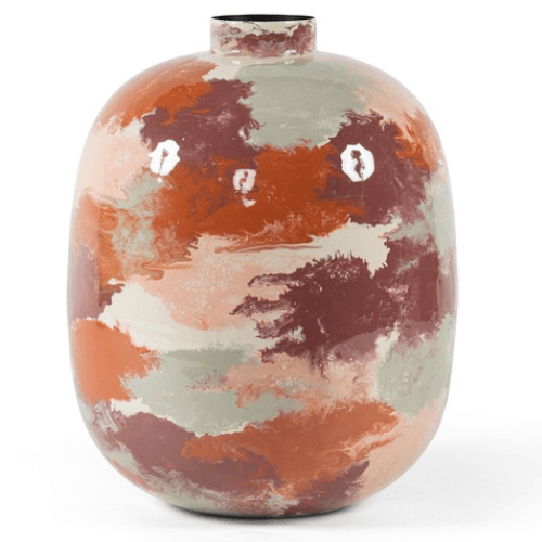 Grand vase décoratif en faîence, peint à la main Ø40 X H50 cm - Koddel.com