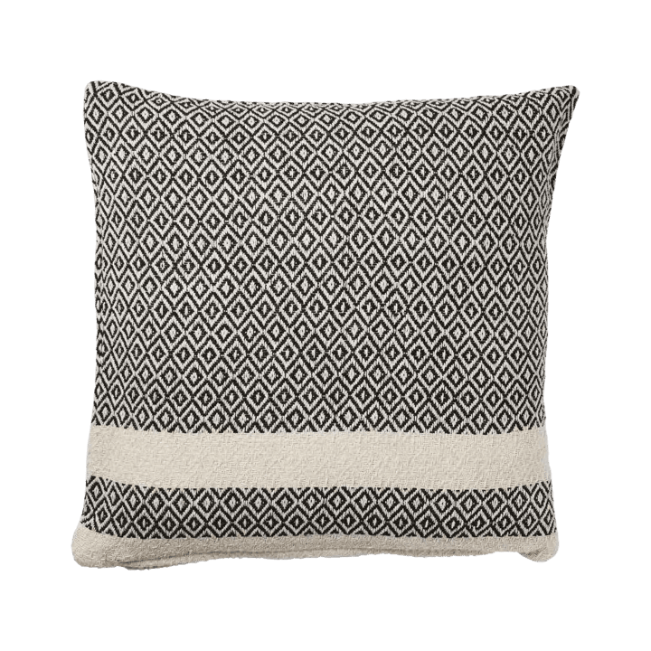 Housse de coussin carrée coton recyclé noir et ivoire 50x50 cm - Graphique & Écoresponsable ( lot de 4 pièces)