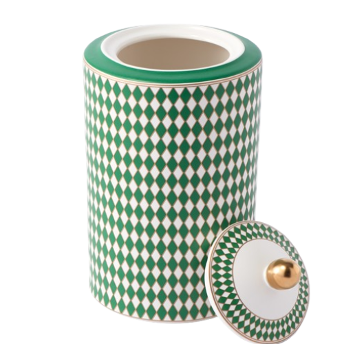 Porcelaine verte & or mat - Chess Jar High - En précommande