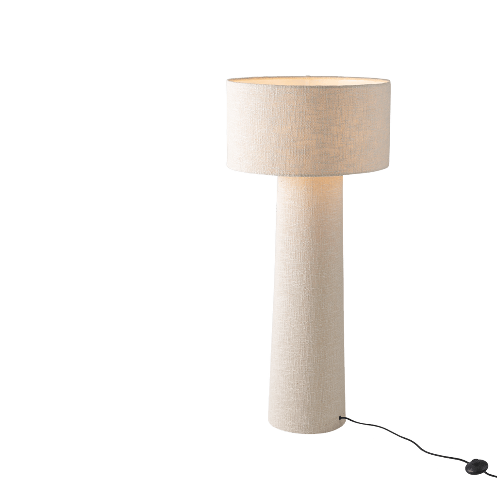 Lampadaire en tissu ivoire Aurora H115 cm - Koddel.com
