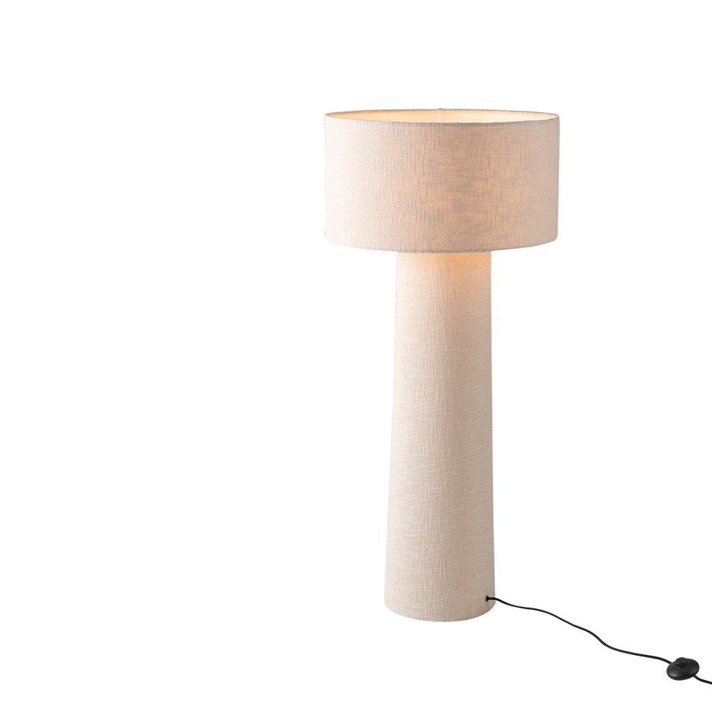 Lampadaire en tissu ivoire Aurora H115 cm