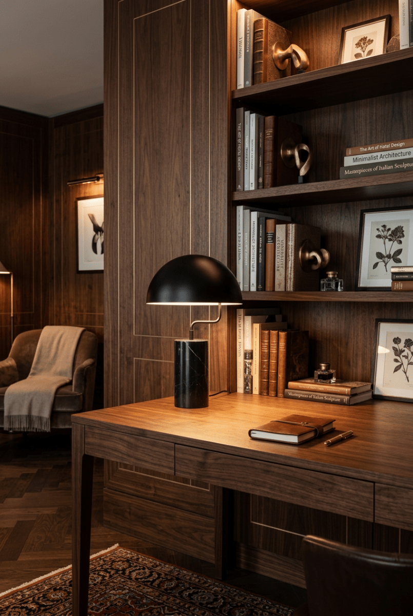 Lampe de table Poise - Marbre noir & métal peint - Koddel.com