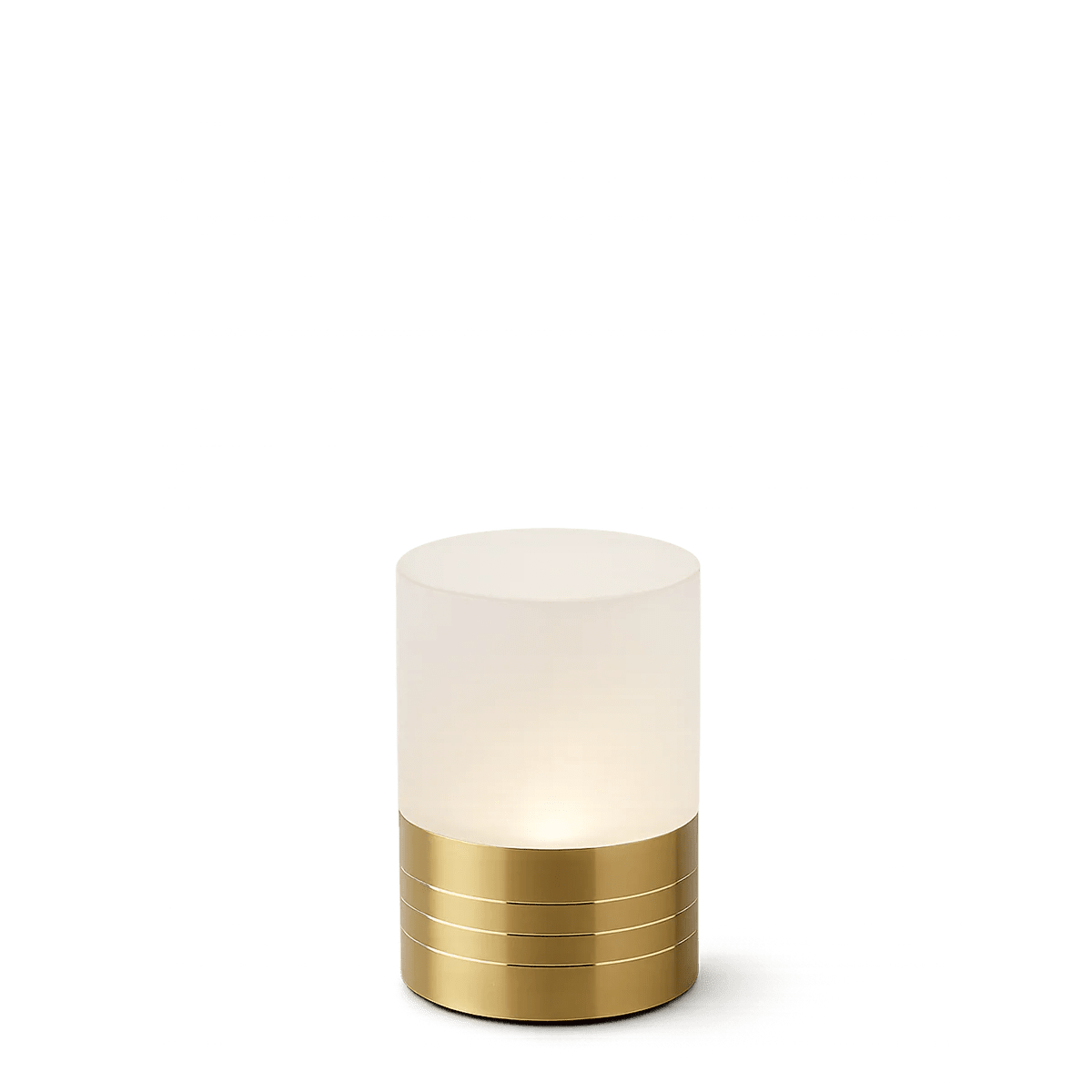 Lampe de table sans fil rechargeable « Halo » laiton brossé - Induction Qi & pilotage RF multi-Zones (IP65) - Koddel.com