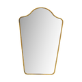 Grand miroir mural évasé à sommet ondulé en fer cuivre (71 x 110 cm)