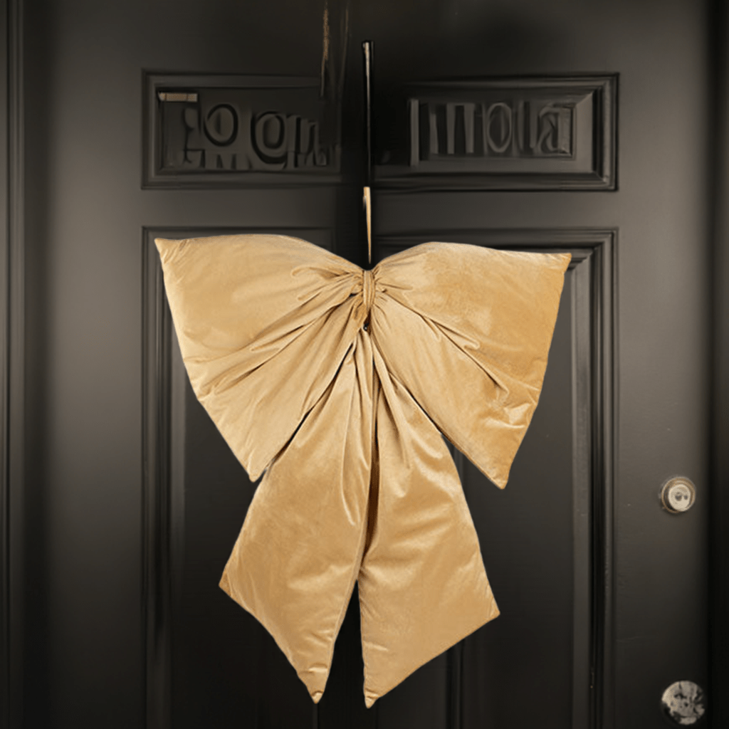 Nœud décoratif en velours - Camel doré H88 cm - Koddel.com