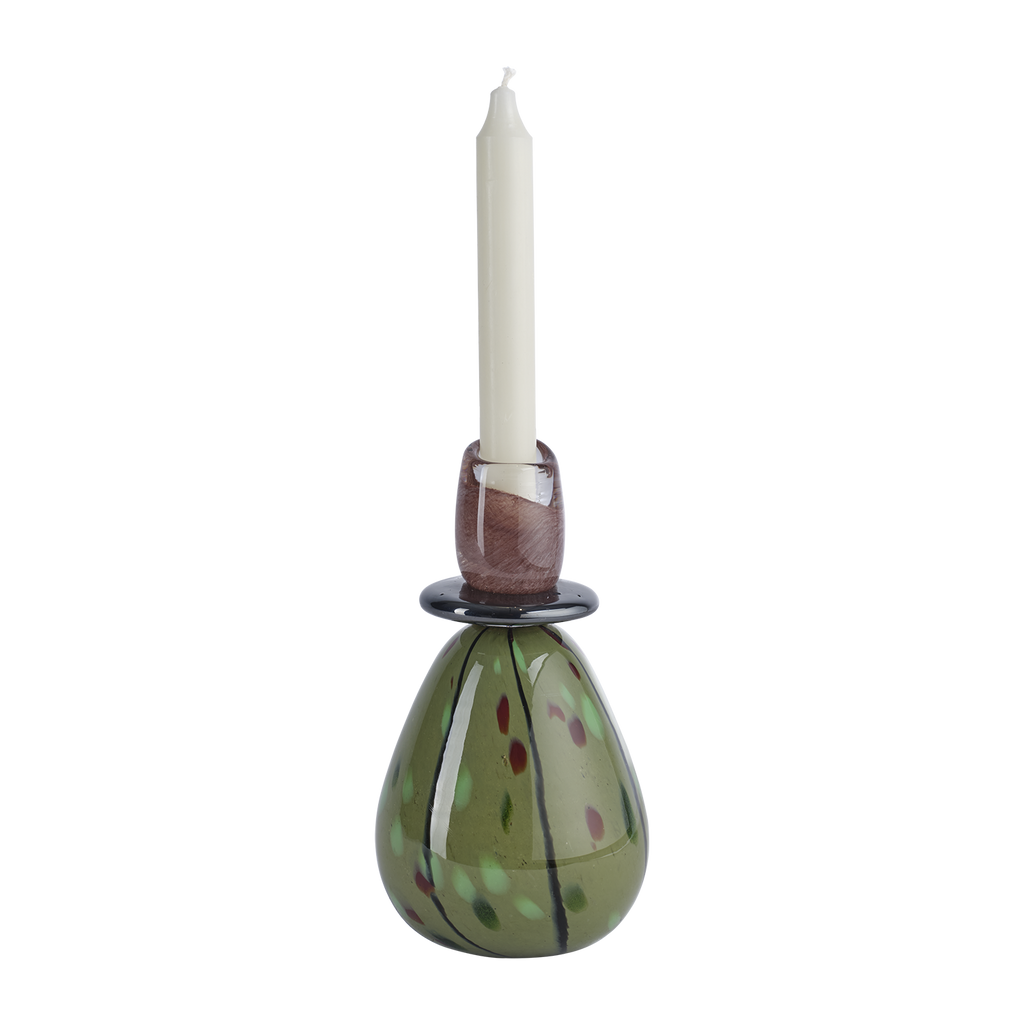 Bougeoir en verre teinté – Lot de 2