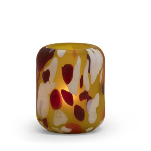 Photophore rond en verre YELLOW