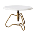 Plateau sur pied en marbre et laiton Ø 28 cm - Coupe présentoir haut de table - Koddel.com