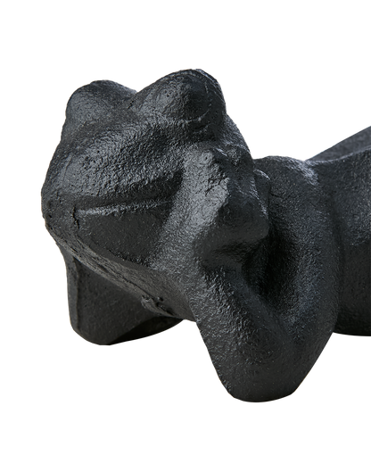 Black cast iron elongated frog - Rana II