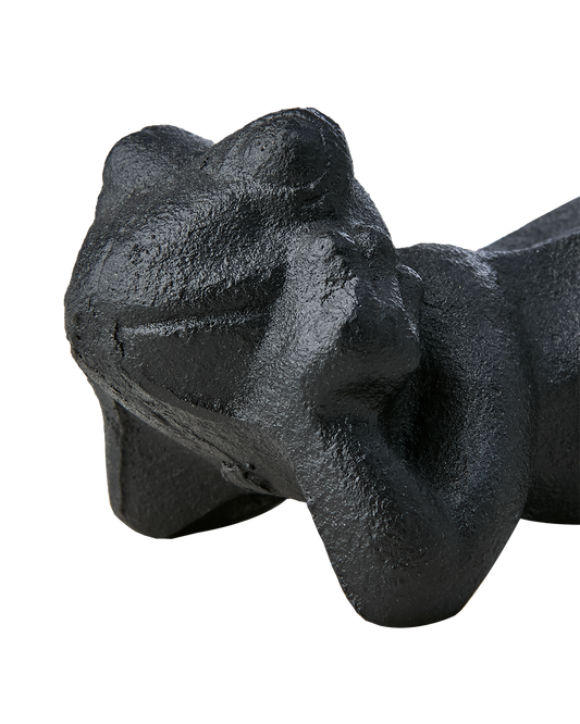Black cast iron elongated frog - Rana II