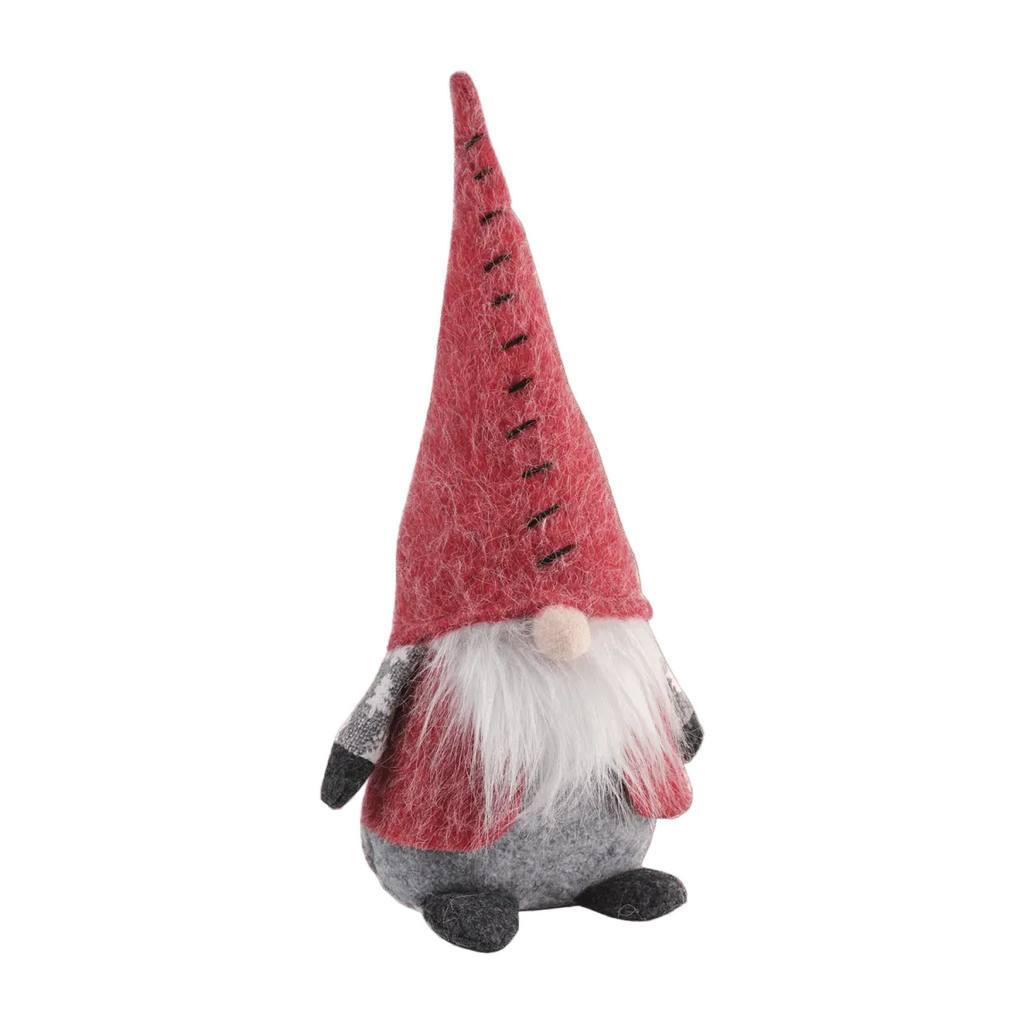 Duo de Santa rouge et gris (H37 cm) - Décoration de Noël artisanale - Koddel.com
