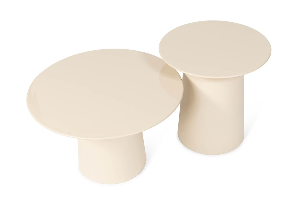 Bout de canapé émail beige - 45x46 cm