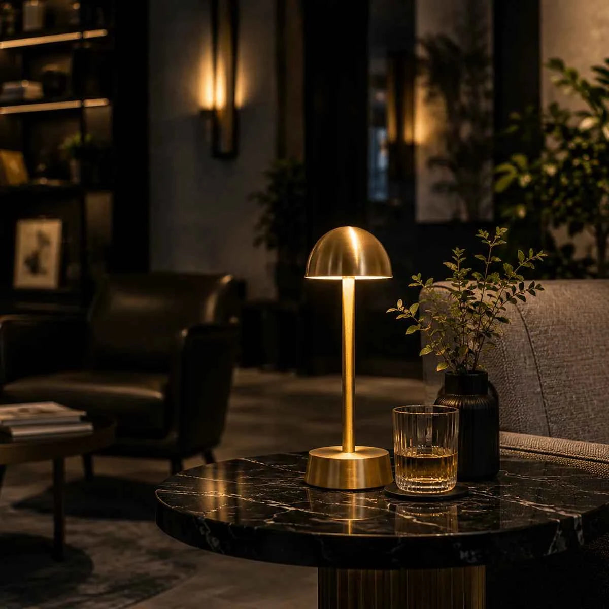 Lampe de table sans fil Sofia dôme – Finitions métalliques & silhouette coupole