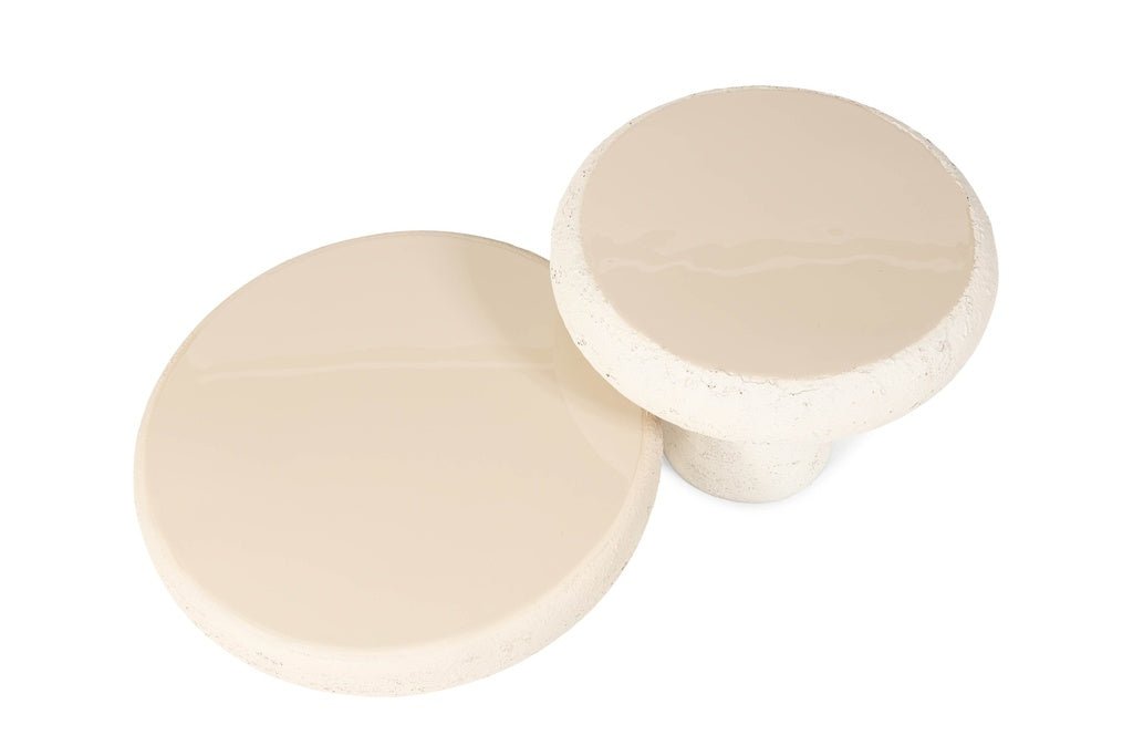 Bout de canapé émail beige - 50x40 cm - Koddel.com