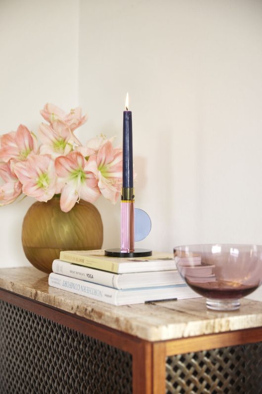 Bougeoir en cristal coloré - Astro - Koddel.com