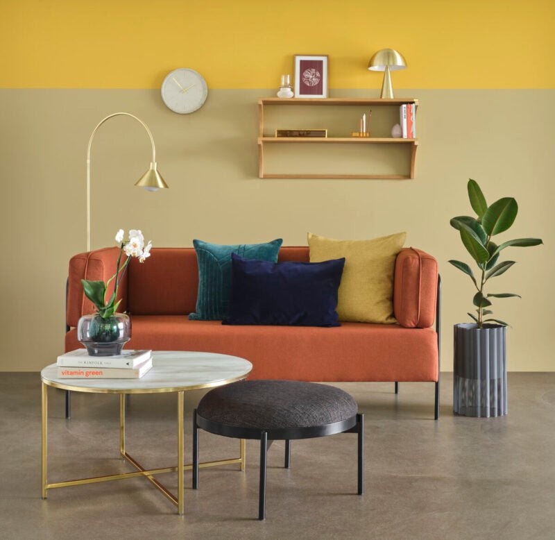 CANAPÉ 2 PLACES BLOCK – AMBRE & NOIR - Koddel.com