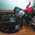 Boîte en verre fumé et corail bambou - Contraste raffiné - Koddel.com