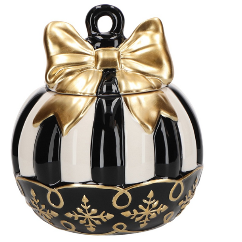 Boîte à Cookies en porcelaine – Noir & Blanc – H17,5 cm ( Lot de 2 pièces)