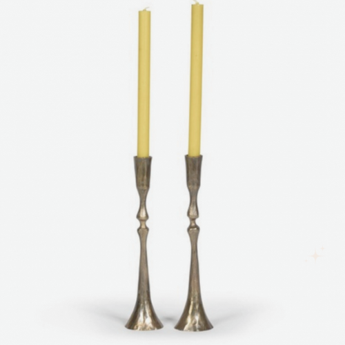 Bougeoir design en laiton H29 cm - Lot de 2 pièces