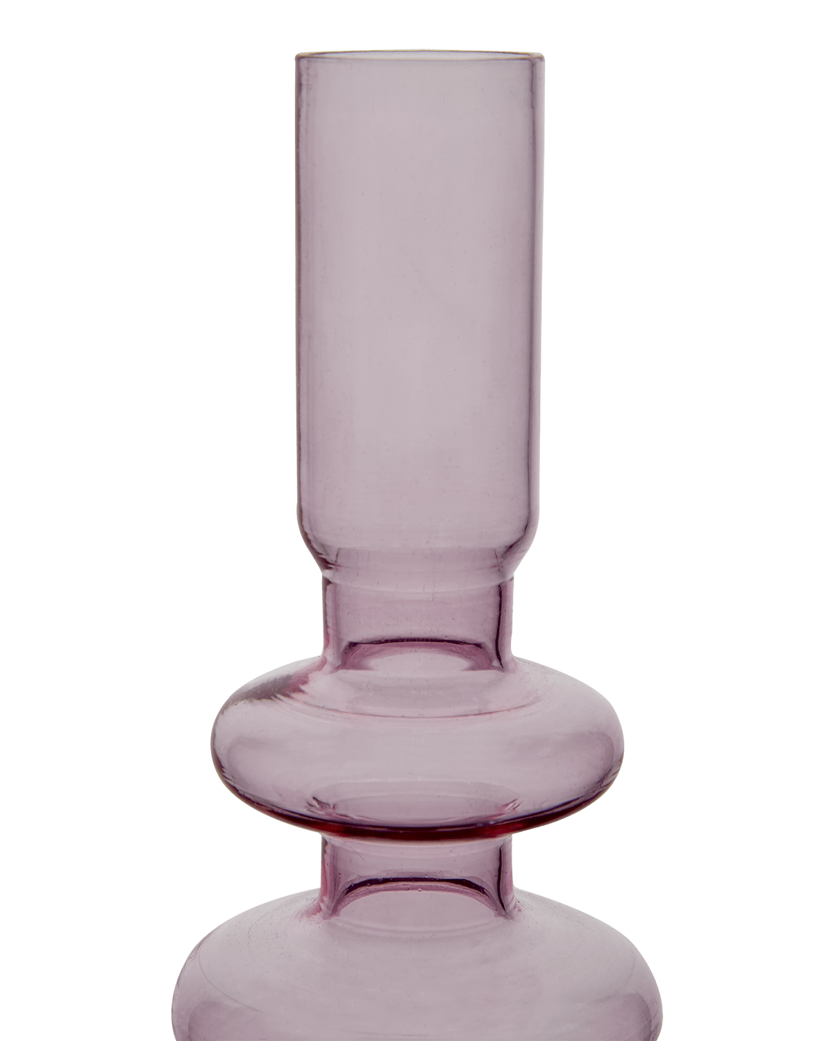 Bougeoir en verre transparent rose H20 cm - Juliette - Koddel.com